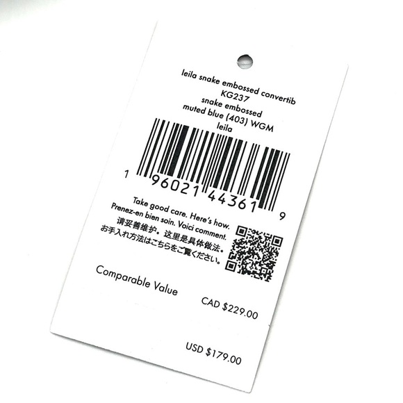 Kate Spade Leila Convertible Leather Mini Pachette Bag Snakeskin Blue (NWT) - Picture 9 of 9